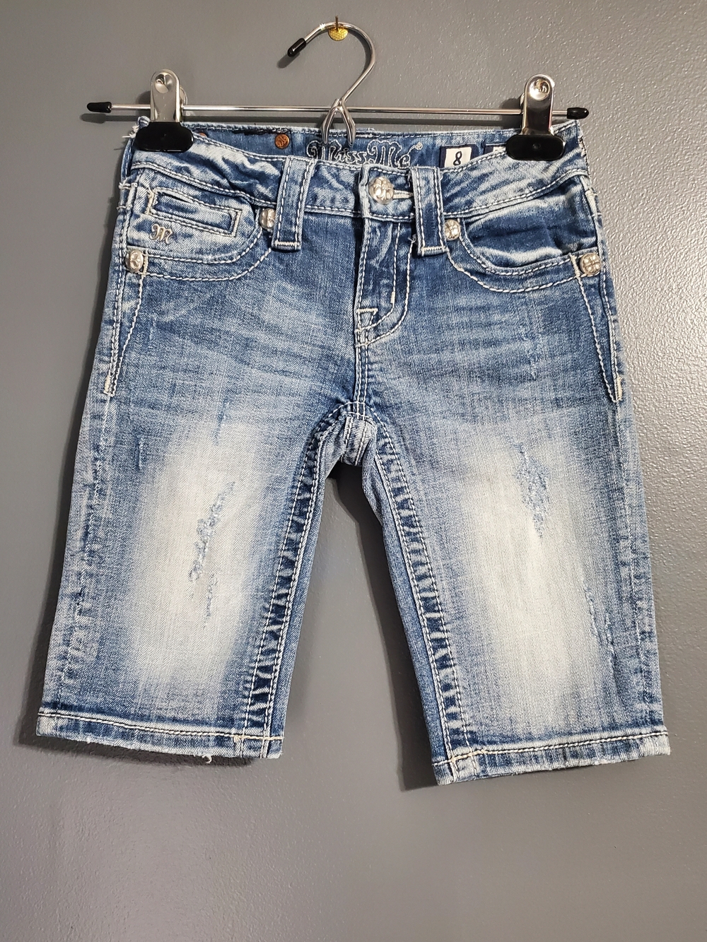 Miss Me Bermuda Shorts Lightly Distressed Girl's Size 8